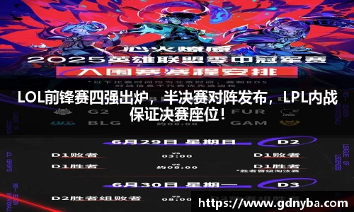 LOL前锋赛四强出炉，半决赛对阵发布，LPL内战保证决赛座位！